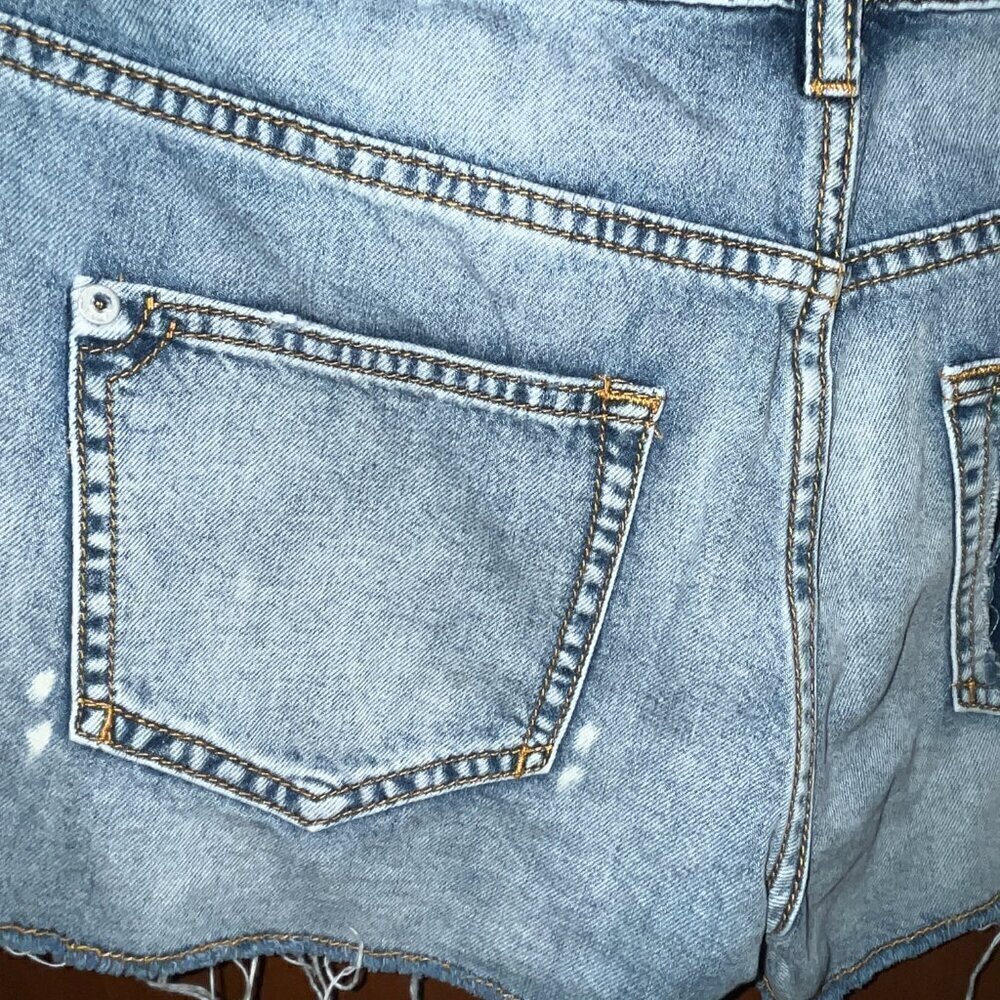 ANTHROPOLOGIE PILCRO Denim SHORT SHORTS JORTS Exposed Button Fly Distressed 25 - Picture 6 of 13